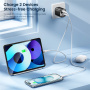 Toocki TCT33 GaN gyorstöltő adapter kijelzővel és USB-C / USB-A portokkal - 33W - fekete