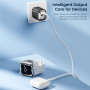 Toocki TCT33 GaN gyorstöltő adapter kijelzővel és USB-C / USB-A portokkal - 33W - fekete