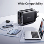 USAMS CC299 adapter szett USB-C / USB-A portokkal és kihúzható USB-C kábellel - 65W - fehér