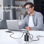USAMS CC299 adapter szett USB-C / USB-A portokkal és kihúzható USB-C kábellel - 65W - fehér