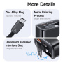 USAMS CC299 adapter szett USB-C / USB-A portokkal és kihúzható USB-C kábellel - 65W - fehér