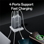 Yesido YC143 GaN gyorstöltő adapter 3x USB-C / USB-A porttal - 140W - sötétszürke