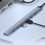 ADS-303C 7 az 1-ben hub - 7x USB-A - USB-C - szürke
