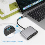 FX-1815B 8 az 1-ben hub - TF kártyahely / HDMI / VGA / 3,5 mm-es jack / USB-C / 3x USB-A - USB-C-hez MacBookhoz - szürke