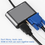FX-1815B 8 az 1-ben hub - TF kártyahely / HDMI / VGA / 3,5 mm-es jack / USB-C / 3x USB-A - USB-C-hez MacBookhoz - szürke