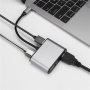 FX-1815B 8 az 1-ben hub - TF kártyahely / HDMI / VGA / 3,5 mm-es jack / USB-C / 3x USB-A - USB-C-hez MacBookhoz - szürke