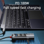 Yesido HB23 5 az 1-ben hub - Display Port / USB-C / 3x USB-A - USB-C-hez - szürke