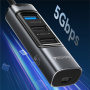 Yesido HB24 5 az 1-ben hub - Mini Display Port / USB-C / 3x USB-A - USB-C-hez - szürke