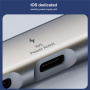 OTG-019Y 5 az 1-ben hub - 3,5 mm-es jack / 2x USB-C / 2x USB-A - USB-C-hez / Lightning - ezüst