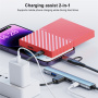 OTG-019Y 5 az 1-ben hub - 3,5 mm-es jack / 2x USB-C / 2x USB-A - USB-C-hez / Lightning - ezüst