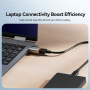 ESSAGER töltő és adatátviteli adapter - USB-C-ről USB-A-ra - sötétszürke
