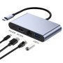 4 az 1-ben redukció - HDMI / RJ45 / USB-C / USB-A - USB-C-hez - szürke