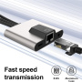 NK-1056S 3 az 1-ben reduktor - RJ45 / 3,5 mm jack / USB-C - USB-C-hez / Lightning / USB-A - szürke