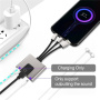 NK-1056S 3 az 1-ben reduktor - RJ45 / 3,5 mm jack / USB-C - USB-C-hez / Lightning / USB-A - szürke