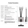 NK-1056S 3 az 1-ben reduktor - RJ45 / 3,5 mm jack / USB-C - USB-C-hez / Lightning / USB-A - szürke