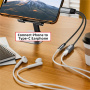 2 az 1-ben audio- és töltőadapter - 3,5 mm-es jack / USB-C - USB-C - sötétszürke
