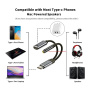 2 az 1-ben audio- és töltőadapter - 3,5 mm-es jack / USB-C - USB-C - sötétszürke