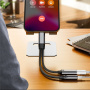 2 az 1-ben audio- és töltőadapter - 3,5 mm-es jack / USB-C - USB-C - sötétszürke