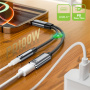 2 az 1-ben audio- és töltőadapter - 3,5 mm-es jack / USB-C - USB-C - sötétszürke