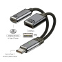 2 az 1-ben töltő- és adatátalakító - USB-C / USB-A - USB-C-hez - sötétszürke