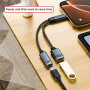2 az 1-ben töltő- és adatátalakító - USB-C / USB-A - USB-C-hez - sötétszürke