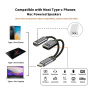 2 az 1-ben töltő- és adatátalakító - USB-C / USB-A - USB-C-hez - sötétszürke