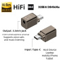 Mini audio átalakító - 3,5 mm-es jack USB-C-hez - szürke