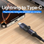 Yesido GS28 mini töltő és adatátviteli adapter - Lightning - USB-C - fekete