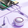WEKOME Star Series 3 az 1-ben kihúzható töltő- és adatkábel - USB-A - USB-C / Lightning / micro USB - 1,2 m - lila