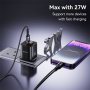 Yesido CA165L 2 az 1-ben fonott töltő- és adatkábel - USB-C / USB-A - Lightning - 1,2 m - fekete