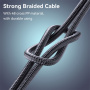 Yesido CA165L 2 az 1-ben fonott töltő- és adatkábel - USB-C / USB-A - Lightning - 1,2 m - fekete