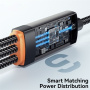 ESSAGER 3 az 1-ben univerzális fonott töltő- és adatkábel - USB-C mágneses puckhoz / USB-C / Lightning - 1,2 m - fekete