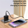 Yesido CA189 fonott töltő- és adatkábel - USB-C - Lightning - 1,2 m - fekete