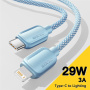 ESSAGER ES-X46 fonott töltő- és adatkábel - USB-C - Lightning - 2 m - kék
