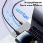 ESSAGER ES-X46 fonott töltő- és adatkábel - USB-C - Lightning - 2 m - rózsaszín