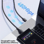 ESSAGER ES-X46 fonott töltő- és adatkábel - USB-A - USB-C - 2 m - rózsaszín