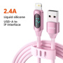 Toocki TQ-X55 töltő- és adatkábel - USB-A - Lightning - 1 m - rózsaszín