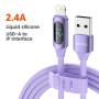 Toocki TQ-X55 töltő- és adatkábel - USB-A - Lightning - 1 m - lila