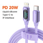 Toocki TQ-X55 töltő- és adatkábel - USB-C - Lightning - 1 m - lila