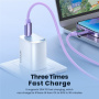 Toocki TQ-X55 töltő- és adatkábel - USB-C - Lightning - 1 m - lila
