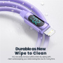 Toocki TQ-X55 töltő- és adatkábel - USB-C - Lightning - 1 m - lila