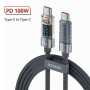Toocki TQ-X36 töltő- és adatkábel - USB-C - USB-C - 2 m - szürke