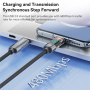 Toocki TQ-X36 töltő- és adatkábel - USB-C - USB-C - 2 m - szürke