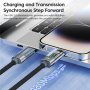 Toocki TQ-X36 töltő- és adatkábel - USB-C - Lightning - 1 m - szürke