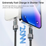 Toocki TQ-X36 töltő- és adatkábel - USB-C - Lightning - 2 m - kék