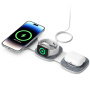 YM-T1 3 az 1-ben vezeték nélküli MagSafe töltő iPhone / Apple Watch / AirPods készülékekhez - 15W - sötétszürke