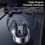 ESSAGER ES-CC14 autós töltő USB-C / USB-A / Lightning portokkal - 45W - szürke