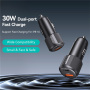 USAMS US-CC283 autós töltő USB-C / USB-A portokkal - 60W - fekete