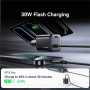 USAMS CC264 adapter szett USB-C porttal és beépített USB-C kábellel - 30W - 1,2 m - sötétszürke