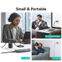 USAMS CC264 adapter szett USB-C porttal és beépített USB-C kábellel - 30W - 1,2 m - fehér
